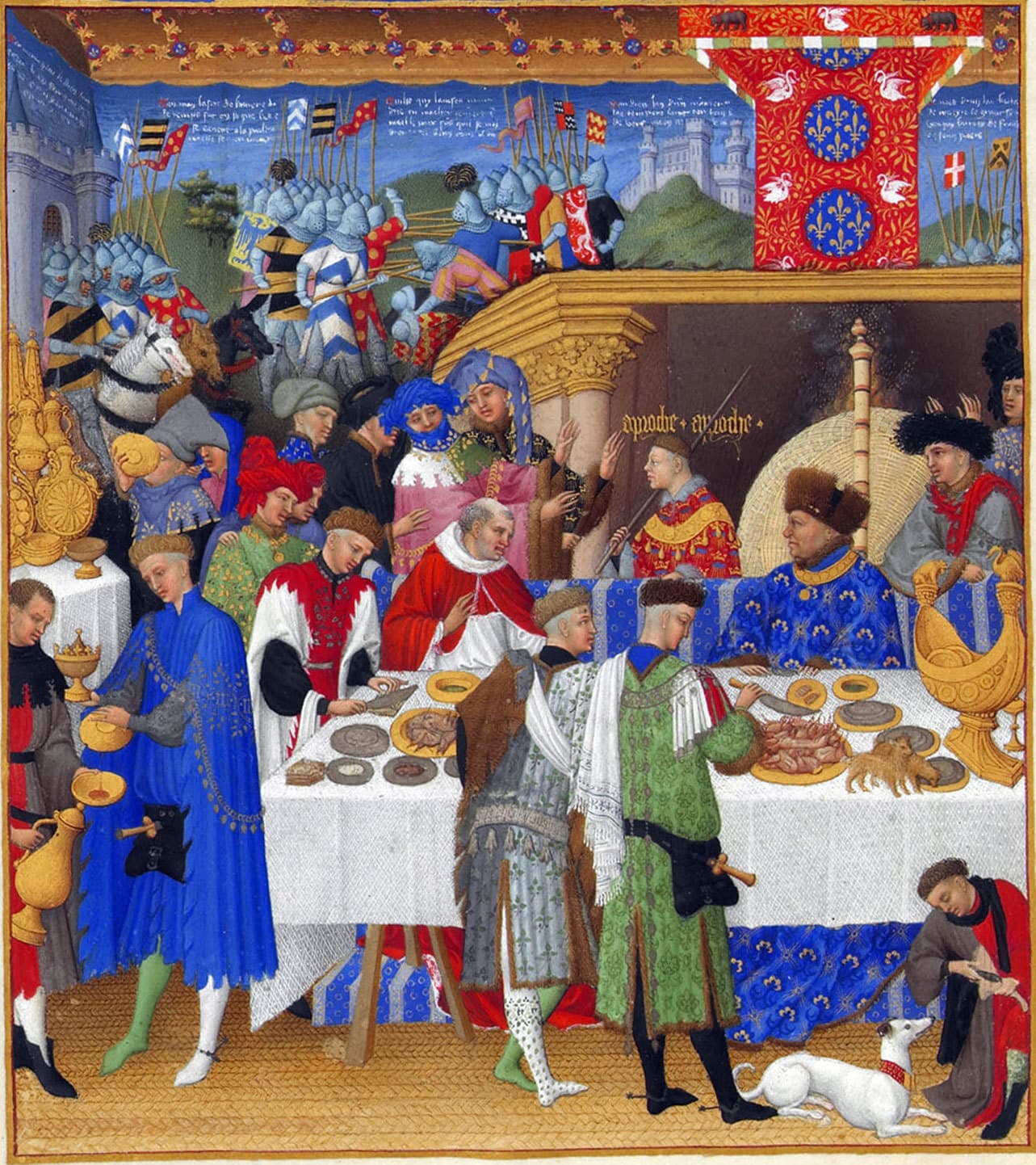 Les Très Riches Heures du duc de Berry, January, Limbourg Brothers, c. 1412–16