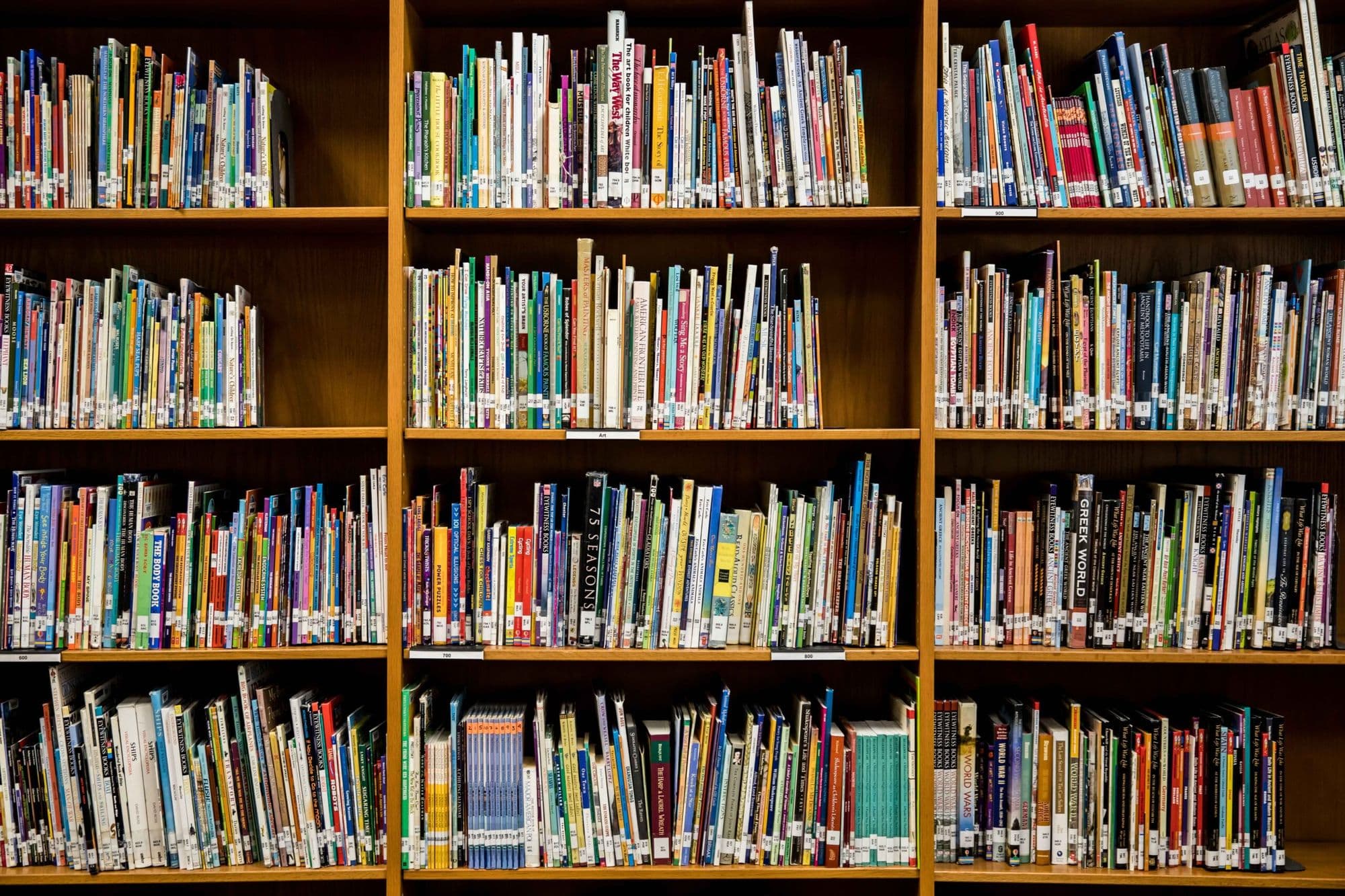 The Archway Lincoln library — wood shelves of children's classics